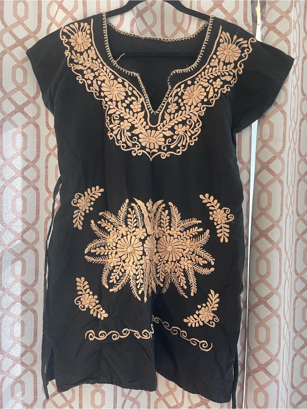 Mexican Artisan Tunic in Black and Gold